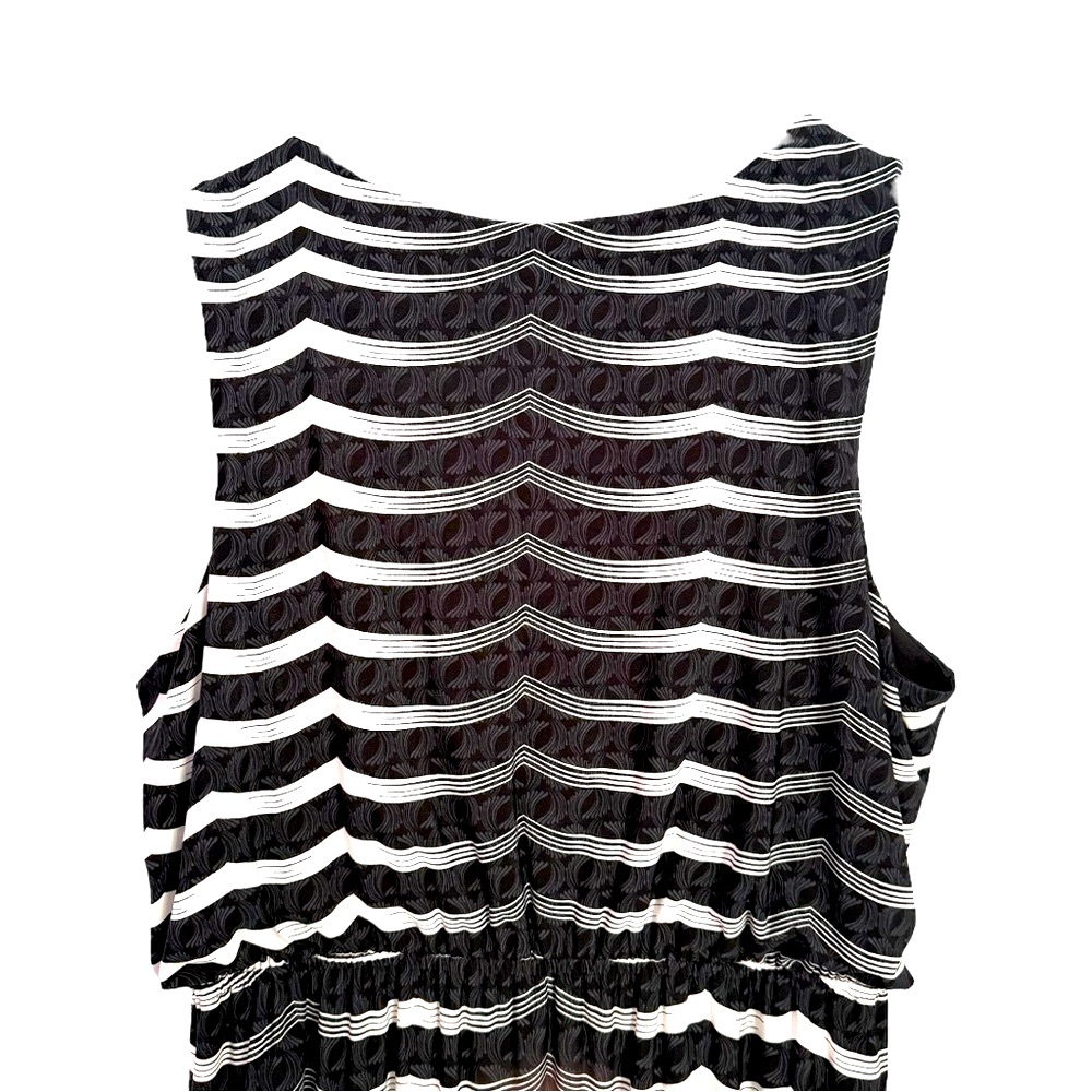 Style & Co Tranquil Waves Black White Embellished Maxi Dress 2X - Picture 10 of 15